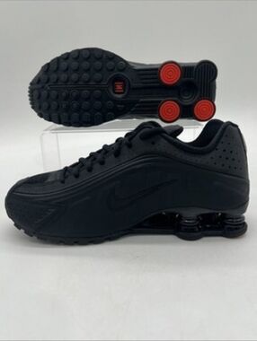 Nike Men’s Shox Athletic Sneakers - Black with Red Accents
